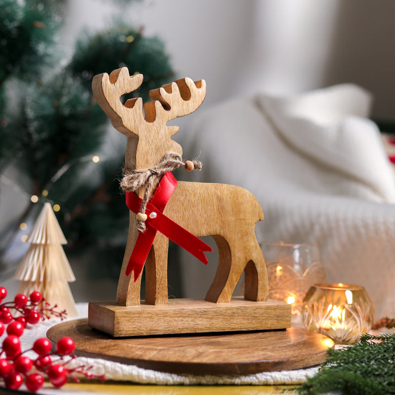 Wooden Reindeer Christmas Decor