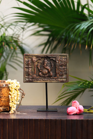 First God-Ganesha wooden panel