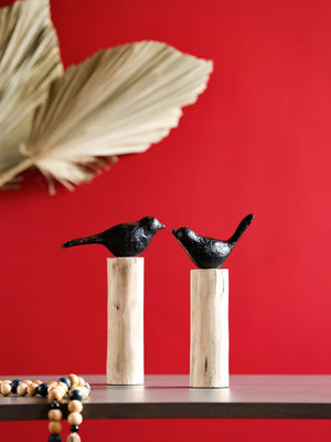Bird on Log (Set of 2)