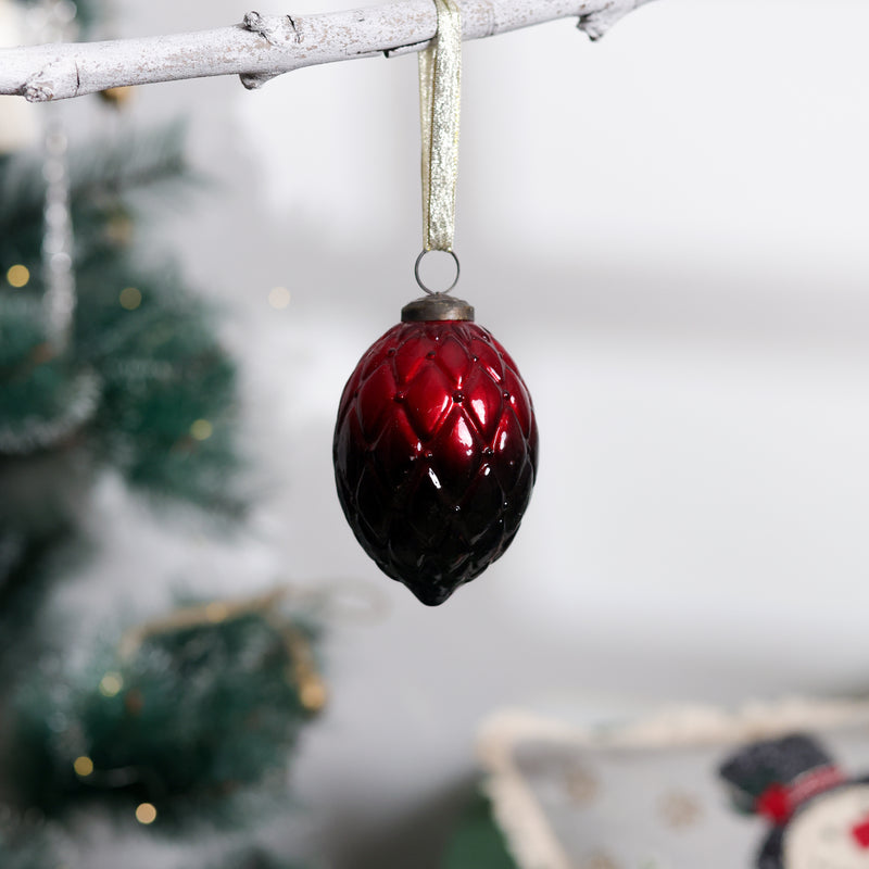 Christmas Glass Décor Red black