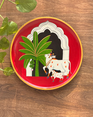 Wooden Wall Plate Vatsalya Murti