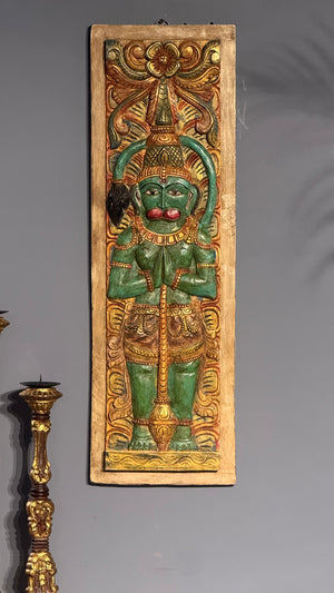 LORD HANUMAN WOODEN PANEL