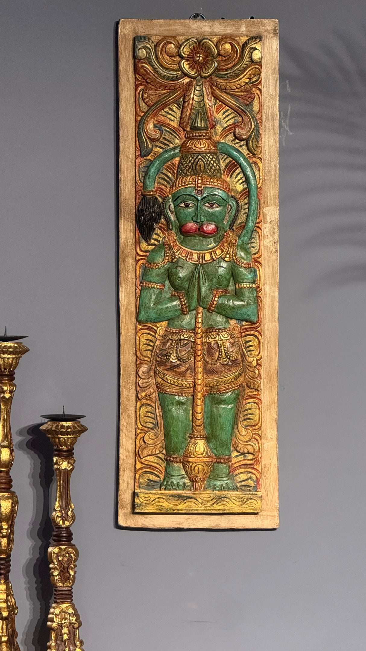 LORD HANUMAN  WOODEN PANEL
