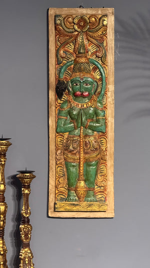 LORD HANUMAN WOODEN PANEL