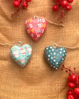 2 Hearts set  Hanging Ornaments (Any 2 colours)