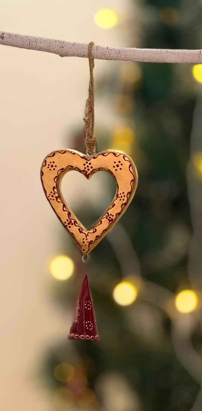 Golden Heart Festive Pendant