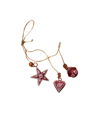 Rustic Charm Hanging Trio – Star, Heart & Bell
