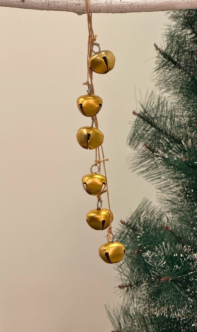 Golden Jingle Bell String Ornament