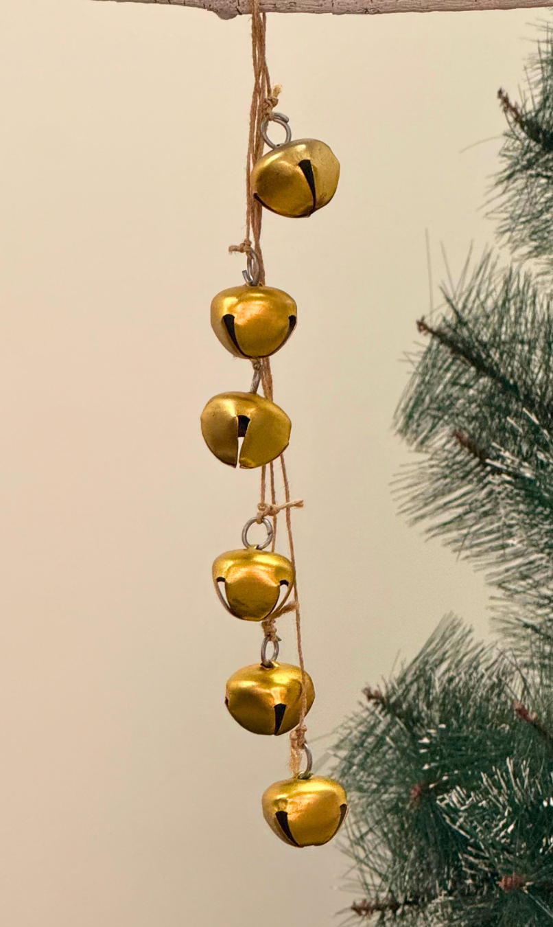 Golden Jingle Bell String Ornament
