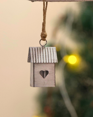 Mini Hanging Heart House Ornament