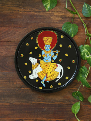 Wooden Wall Plates - Krishna And His Favourite Cow