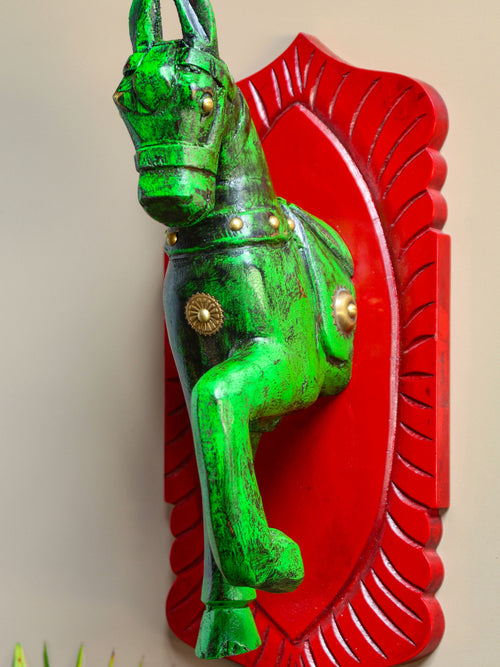 Green Painted Wall Horse