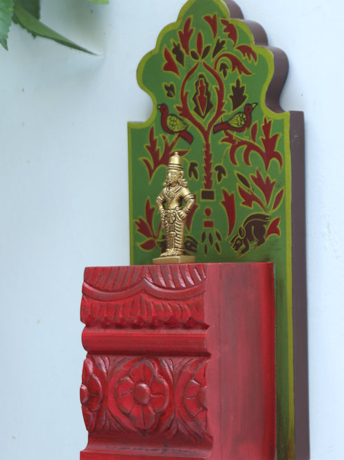 Corbel - Red And Green Hand Carved