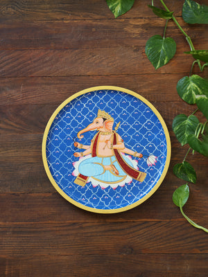 Wooden Wall Plates - Ganesha