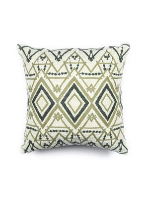 Cushion Cover - Rich Linen look Cotton Slub With Crewel Embroidery