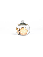 Sparkling Rhinestone Detail glass Jar with Nickle Plated Lid - M - Amoliconcepts