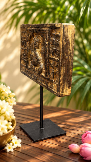 Ganesha wooden panel on stand