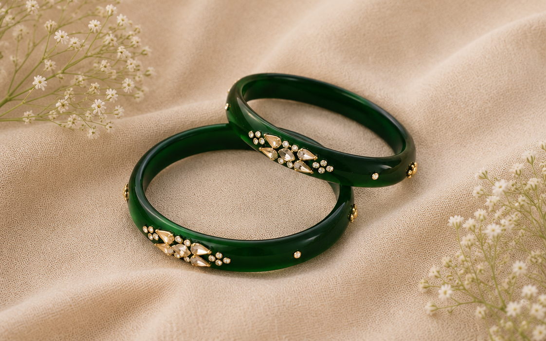 Raunak Royal Elegance Kundan Bangles (Set of 2pcs)