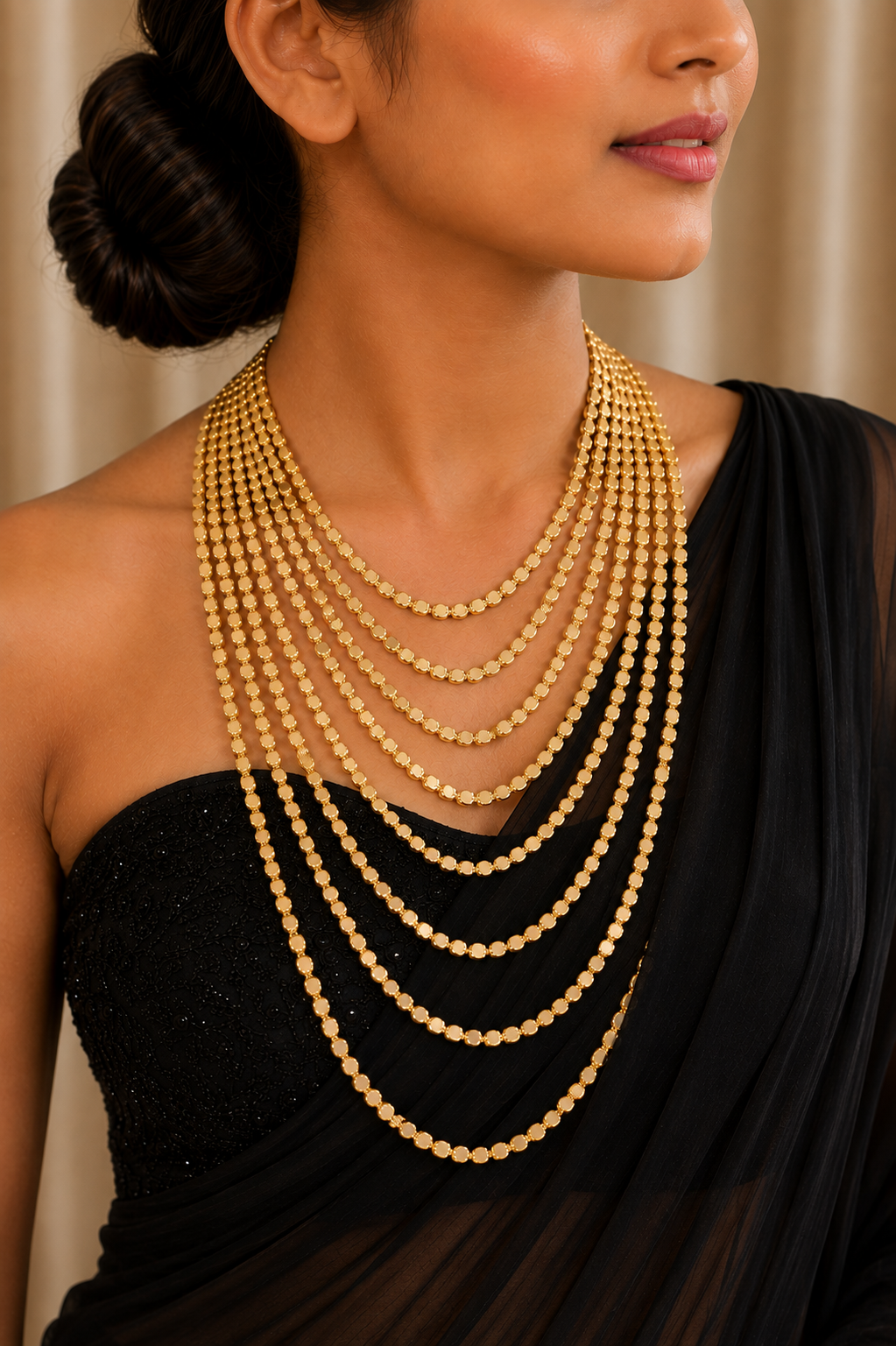 Mogra Golden Cascade Necklace