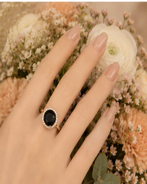 Alina Black Emerald Spark Ring