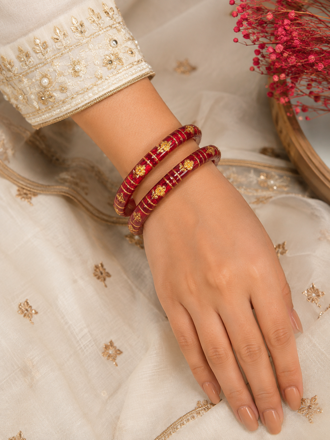 Mehr Ruby Flora Designer Bangles
