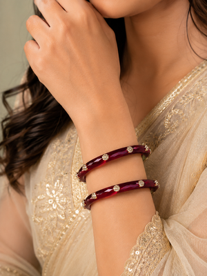 Viyan Red Radiance Glass Bangles