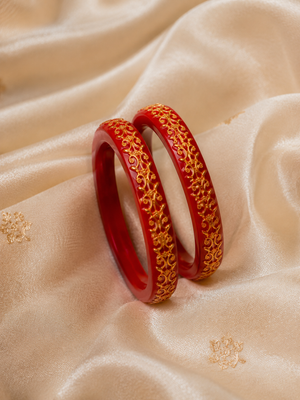 Rajshree Shakha Pola red bangles