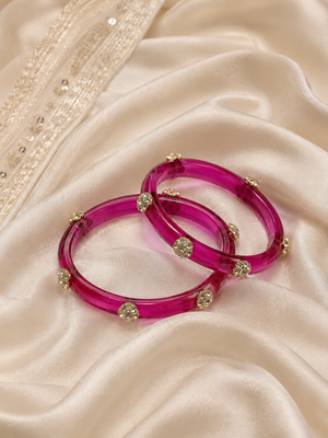 Viyan Fuchsia Radiance Crystal Bangles