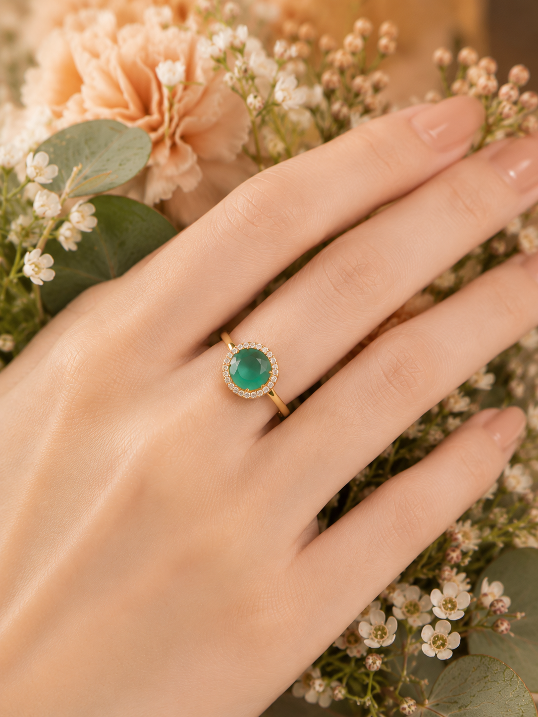 Alina Mint Green Emerald Spark Ring