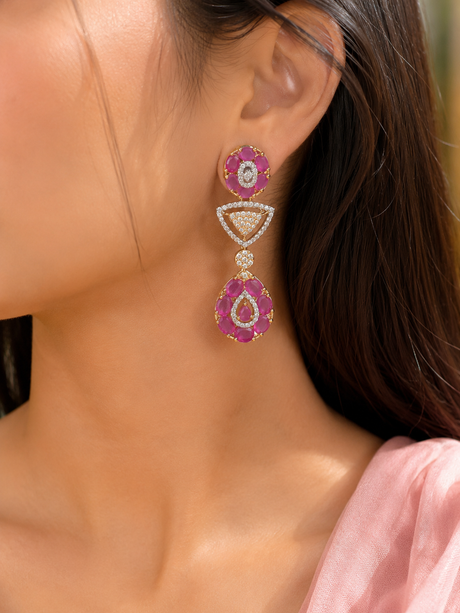 Gulabo Ruby Teardrop Statement Necklace Set