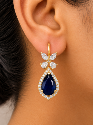 Armina Sapphire Butterfly Teardrop Earrings