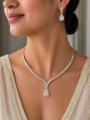 Daisy Teardrop Elegance Necklace Set