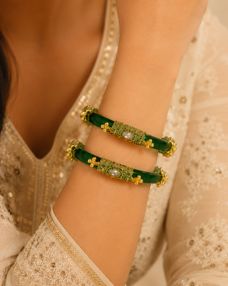 Jhankaar Regal Elegance Kundan Bangles (Set of 2 pcs)