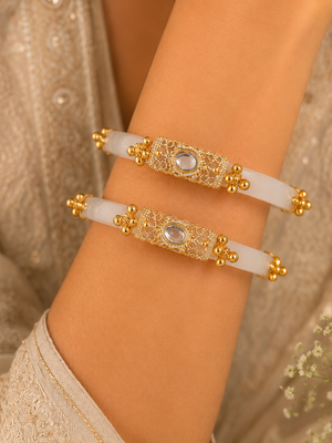 Jhankaar Regal Elegance Kundan Bangles (Set of 2 pcs)