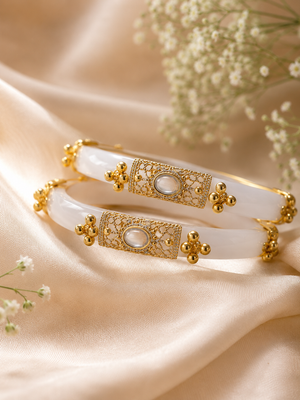 Jhankaar Regal Elegance Kundan Bangles (Set of 2 pcs)