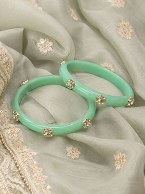 Viyan Pista Radiance Crystal Bangles