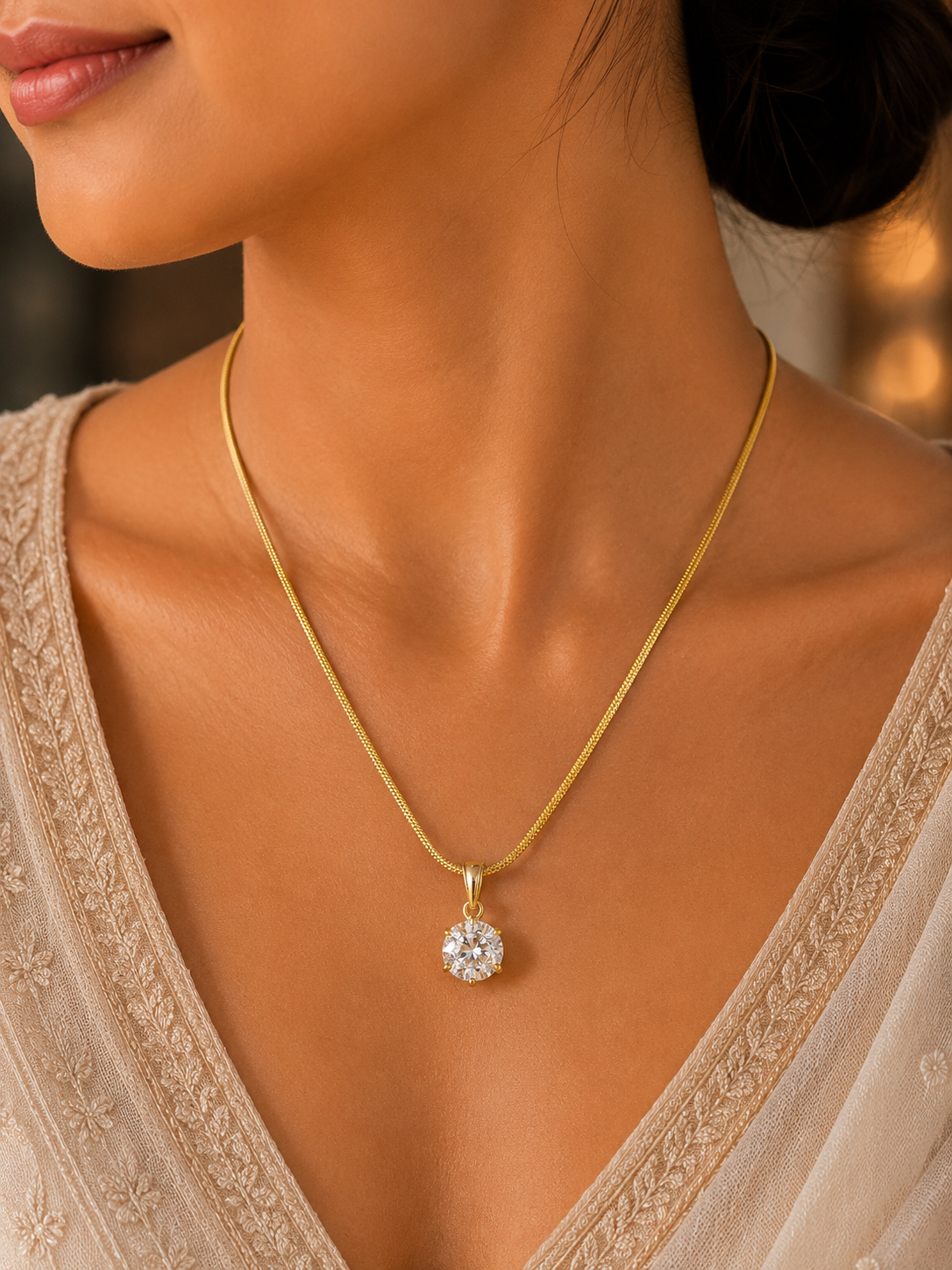 Aliza Dewdrop Solitaire Necklace Set