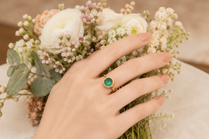 Alina Mint Green Emerald Spark Ring