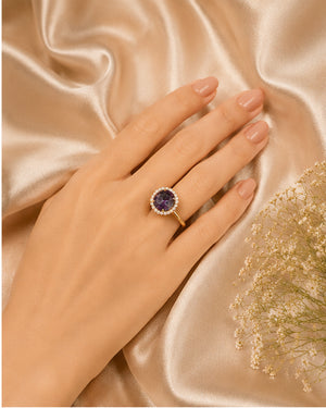 Alina Purple Emerald Spark Ring