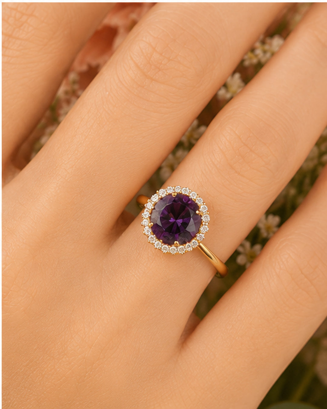 Alina Purple Emerald Spark Ring
