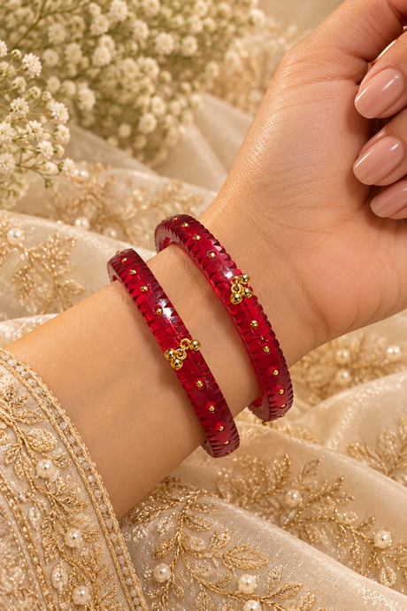 Red Ghungroo Bangles