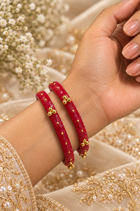 Maroon Ghungroo Bangles