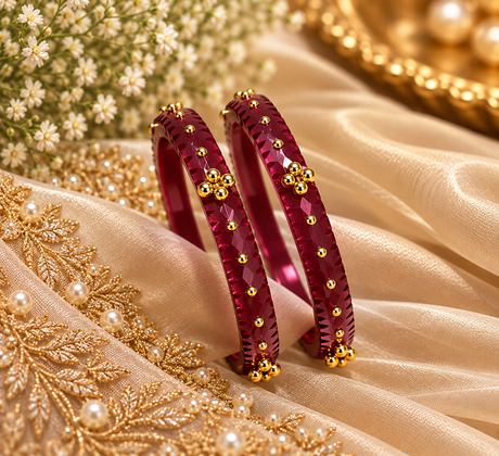 Wine Ghungroo Bangles
