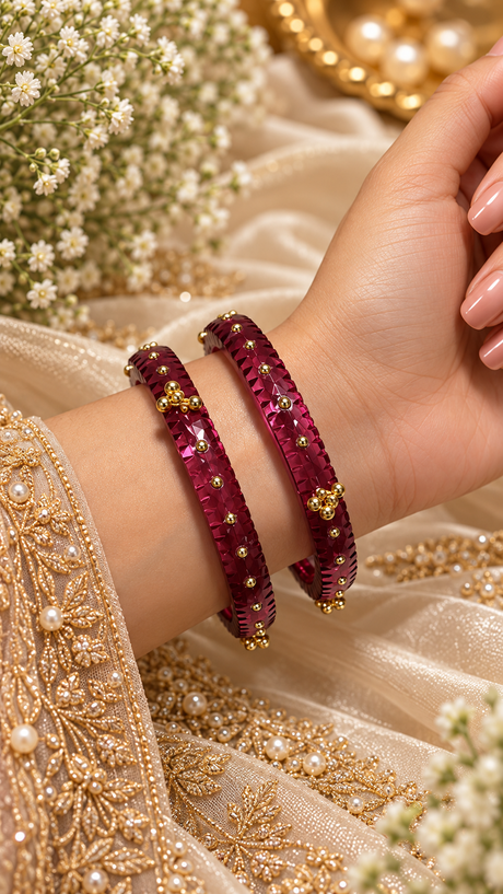 Wine Ghungroo Bangles