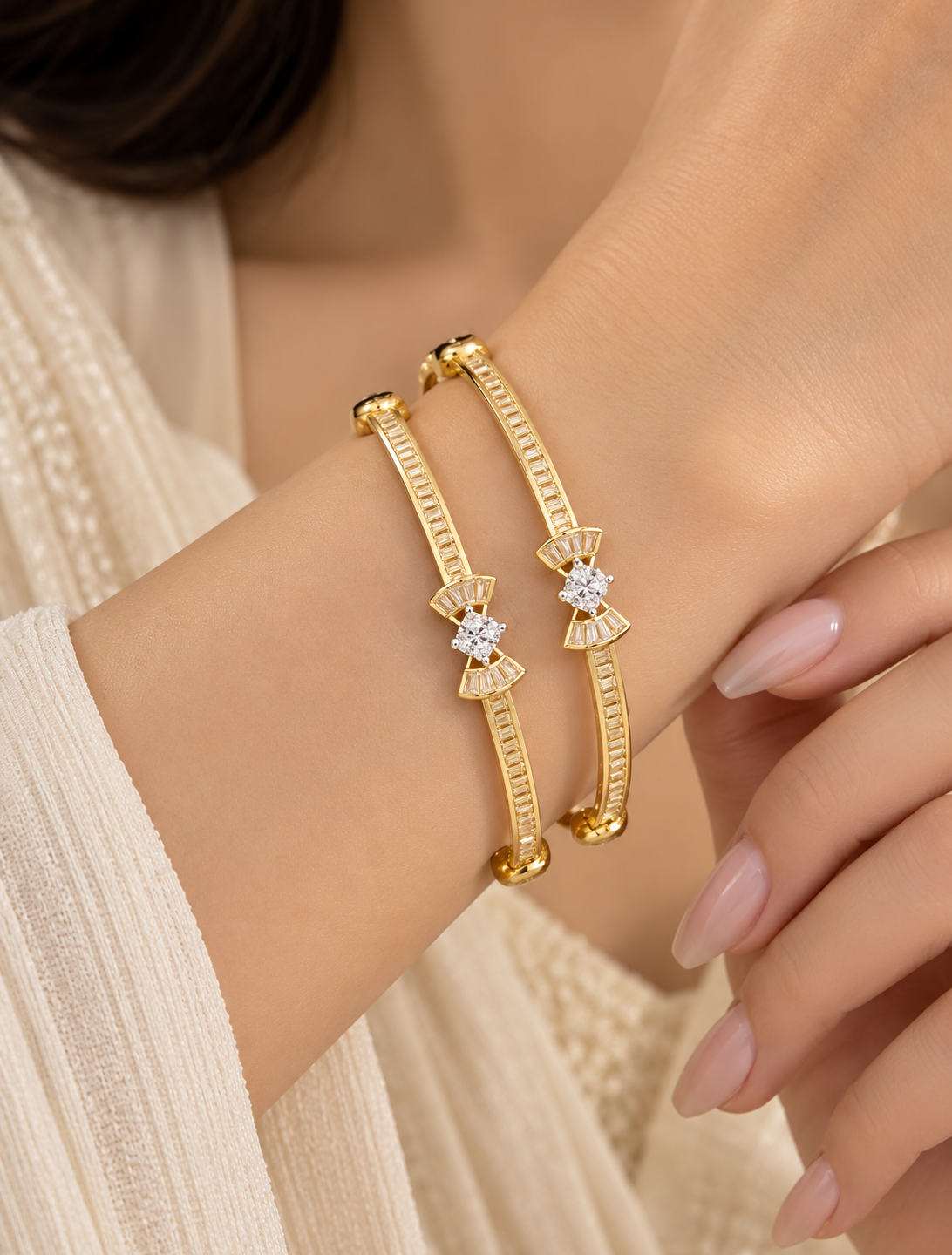 Aurelia Crystal Line Bangles