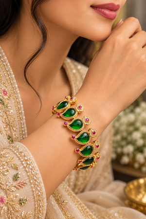 Emerald Rani Statement Bracelet