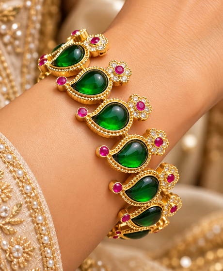 Emerald Rani Statement Bracelet