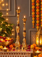 Candle Holders - A Symphony of Radiant Gold Foil Designs - Diwali decor