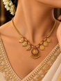 Rajvanshi Ruby Temple Necklace Set