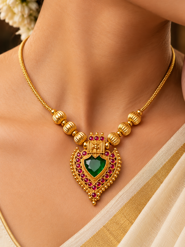 Emerald Royale Heart Necklace